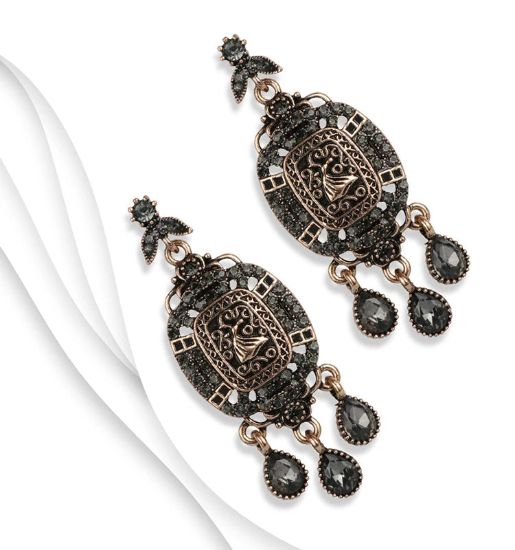 Beach Gray Crystal Earrings