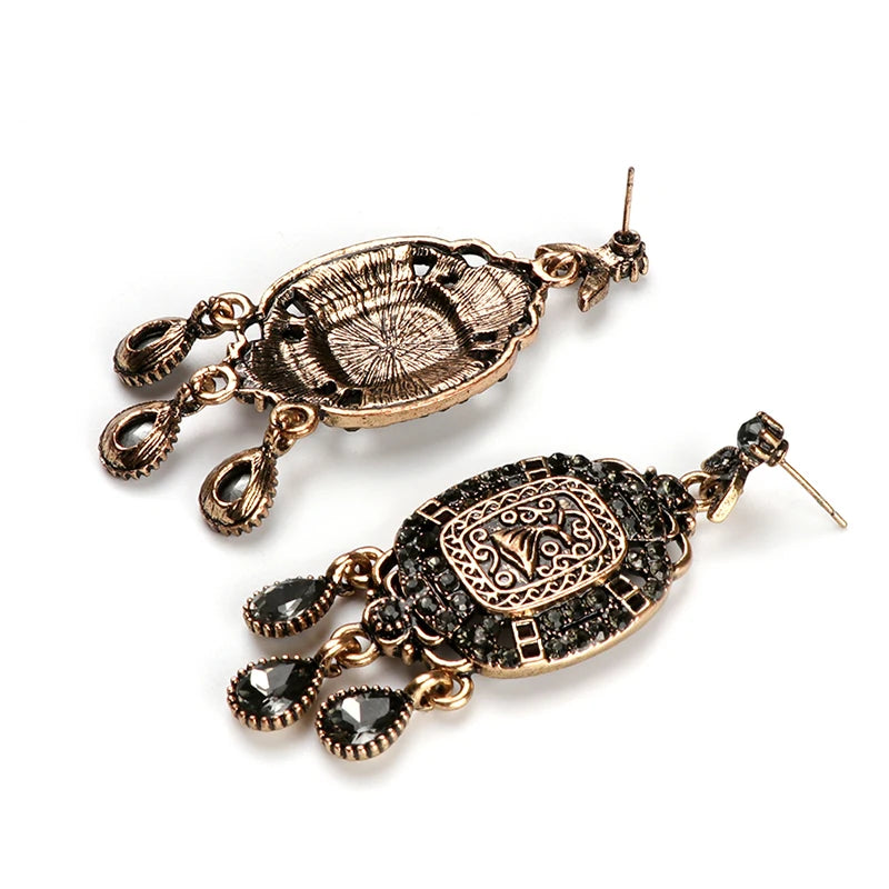 Beach Gray Crystal Earrings