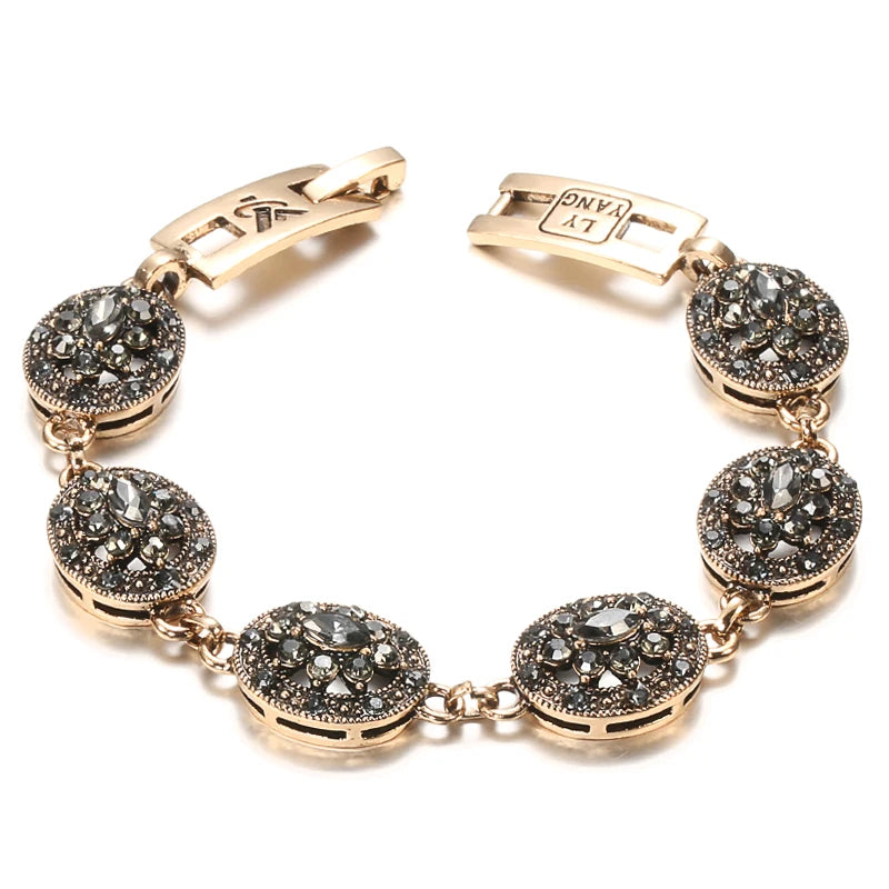 Gray Crystal Ethnic Bracelet