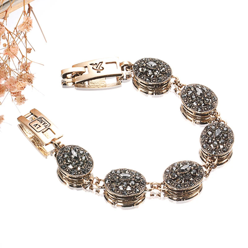 Gray Crystal Ethnic Bracelet