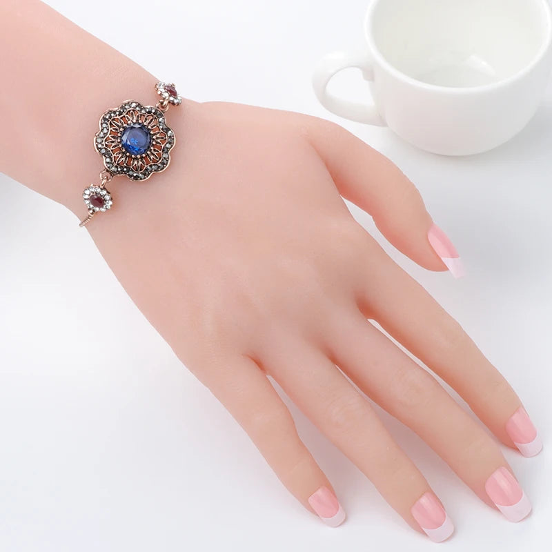 Gray Crystal Flower Bracelet