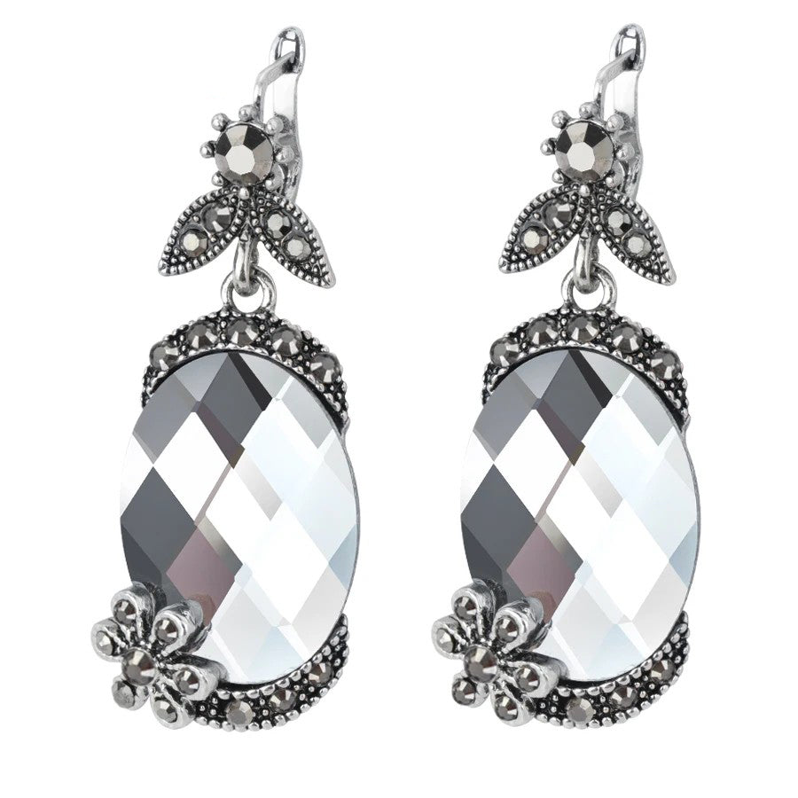 Flower Big Drop Earrings