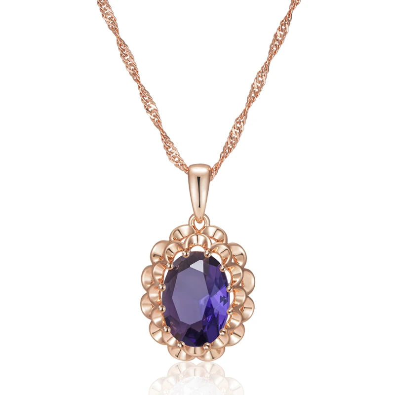 Crystal Flower Pendant Necklace