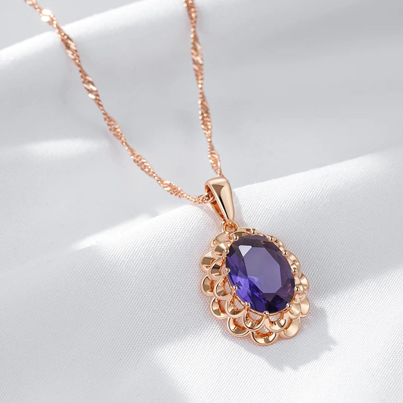 Crystal Flower Pendant Necklace