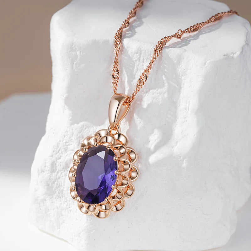 Crystal Flower Pendant Necklace