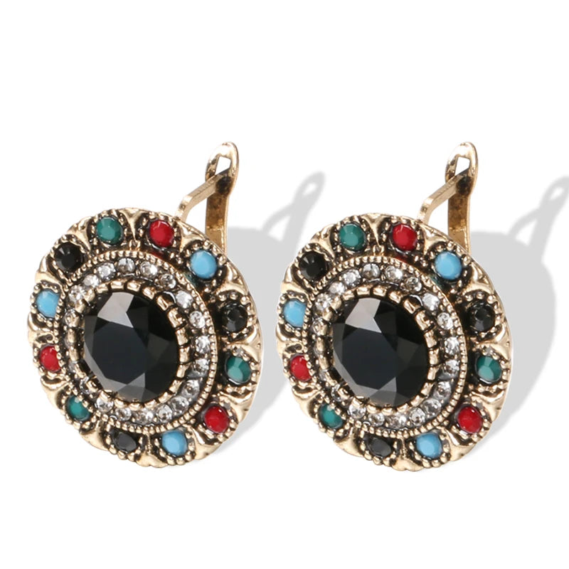 Antique Gold Crystal Earrings