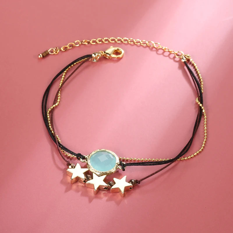 Blue Gemstone Multi-layer Bracelet