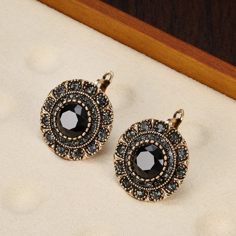 Grey Crystal Stud Earrings