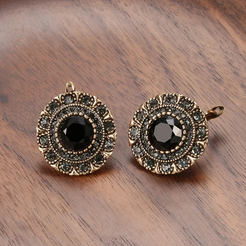 Grey Crystal Stud Earrings