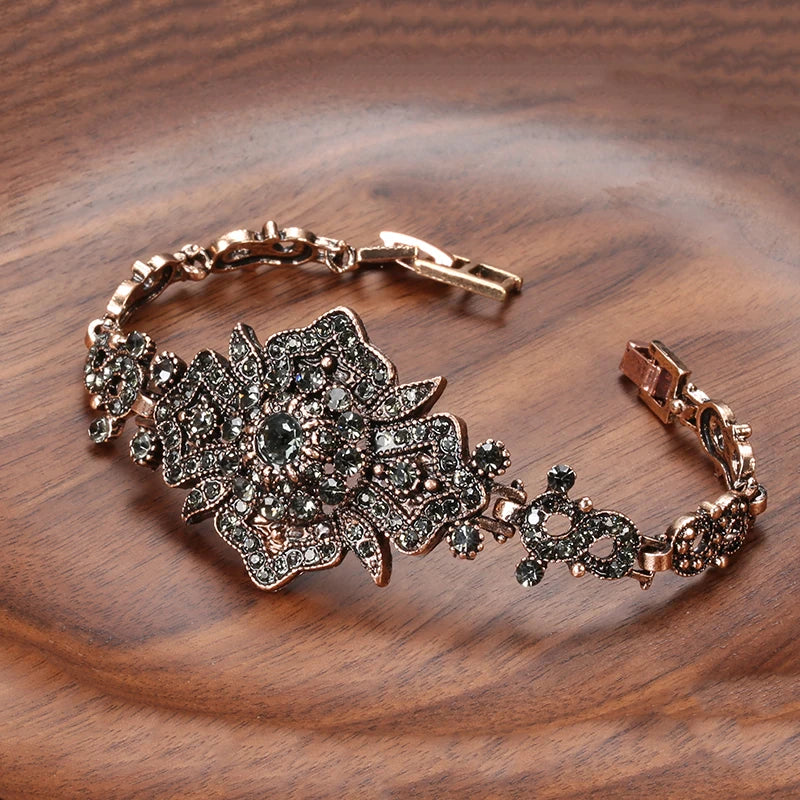 Gray Crystal Ethnic Bracelet