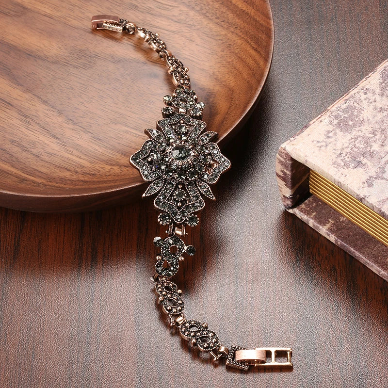 Gray Crystal Ethnic Bracelet