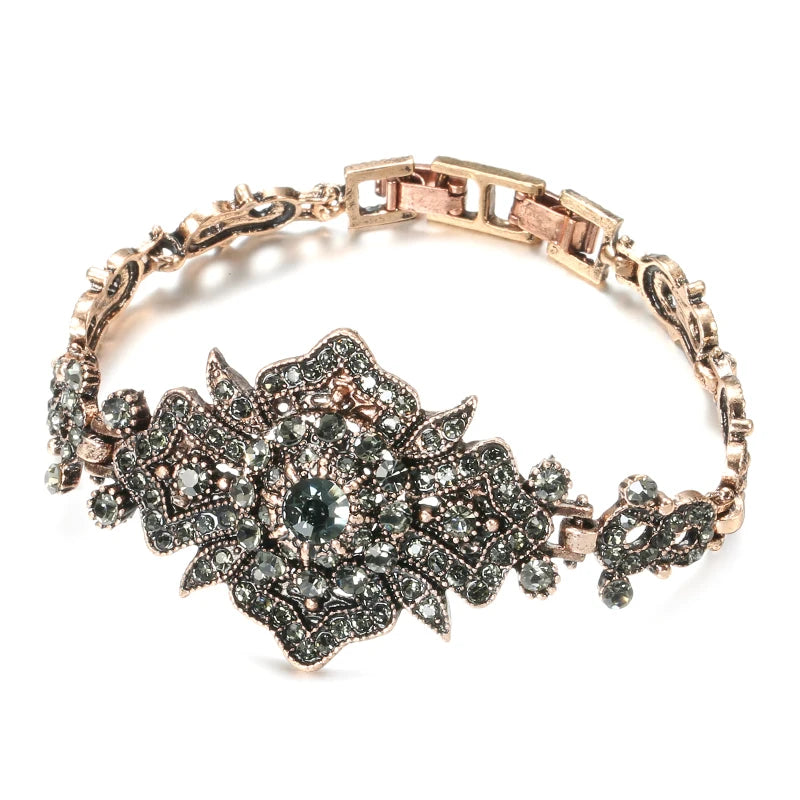 Gray Crystal Ethnic Bracelet