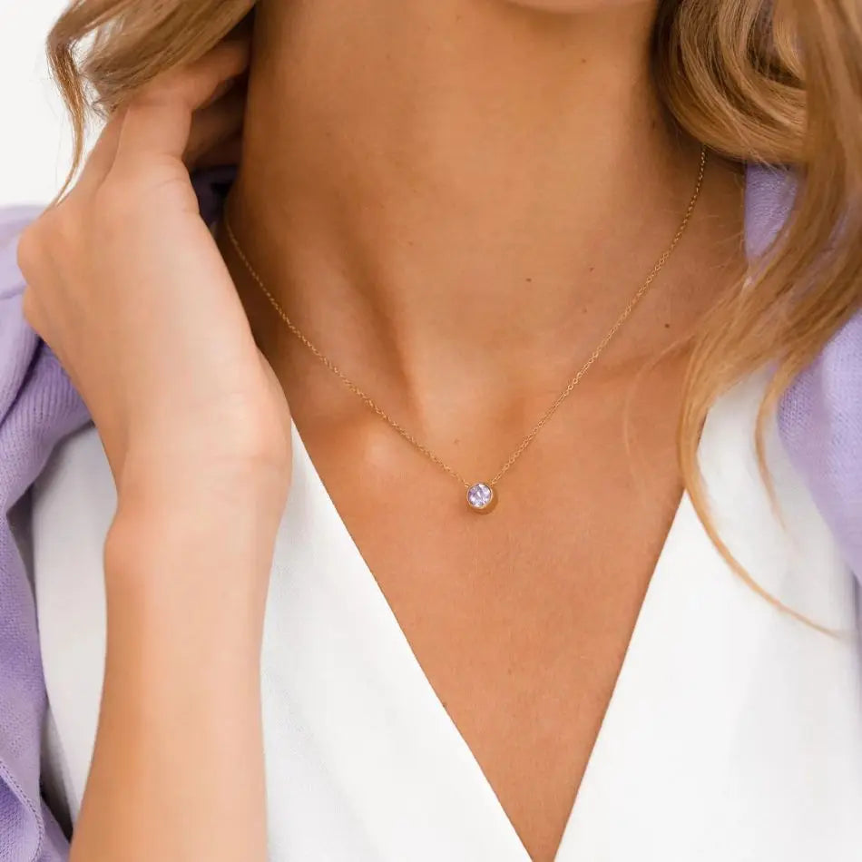 Stainless Steel Birthstone Necklace