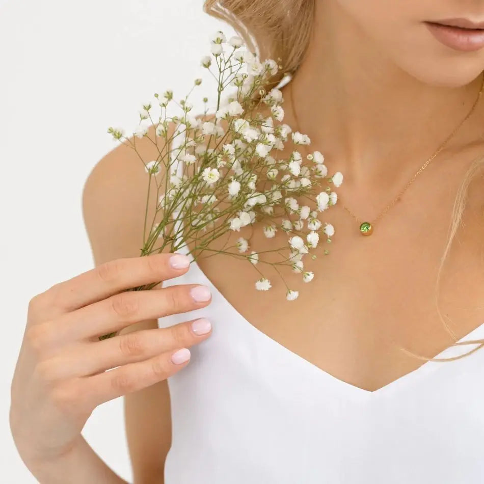 Stainless Steel Birthstone Necklace