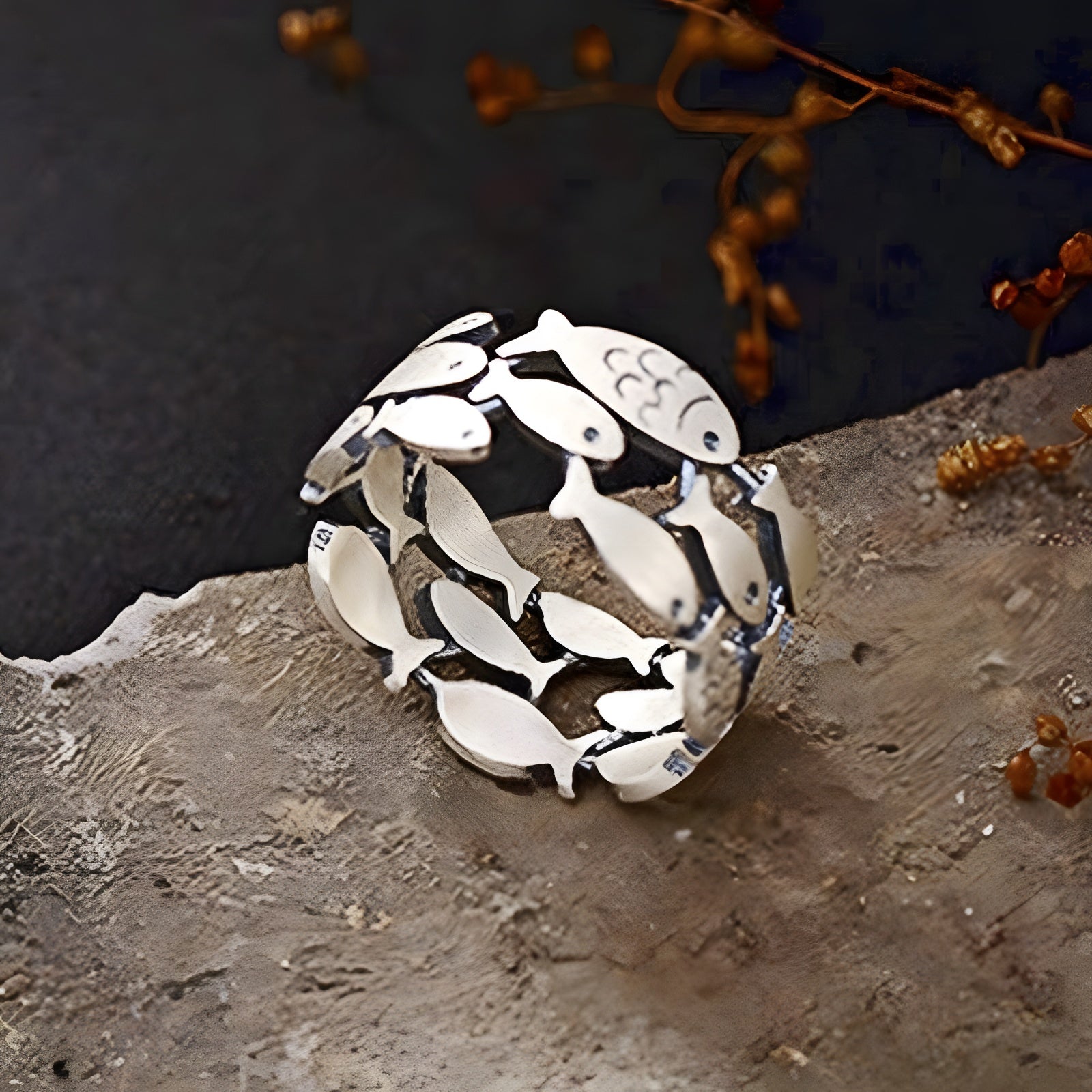 Delicate Fish Rings Metallic Style Finger Ring