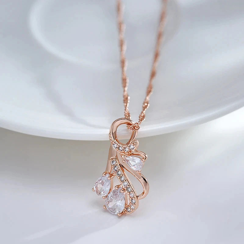 Hollow Flowers Gemstone Necklace