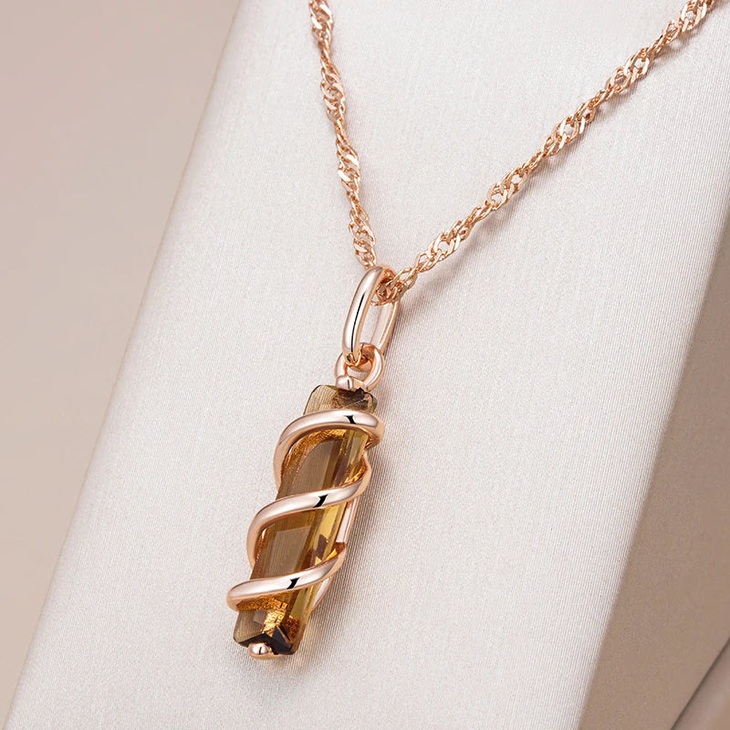 Light Brown Gemstone Necklace