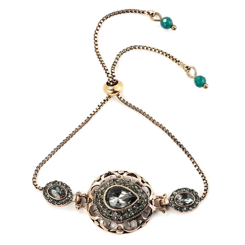 Gray Crystal Flower Bracelet