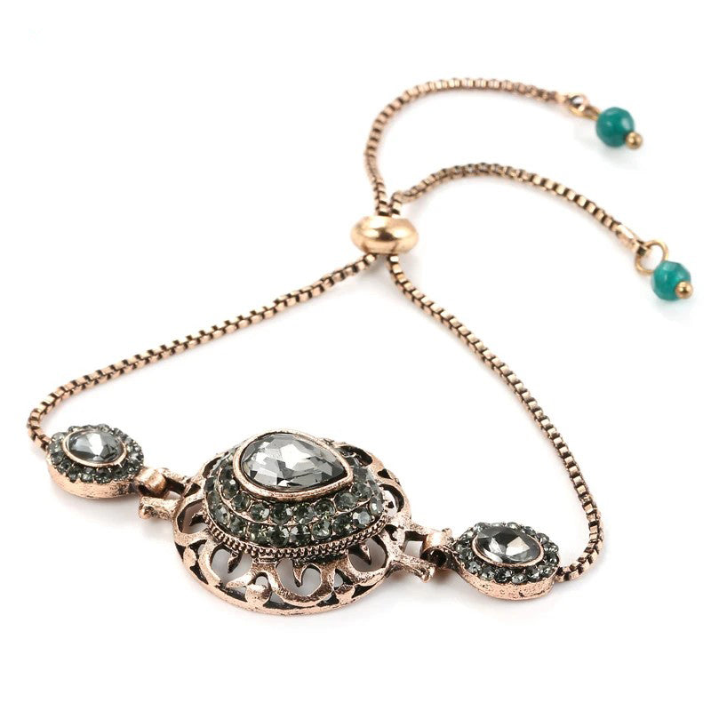 Gray Crystal Flower Bracelet