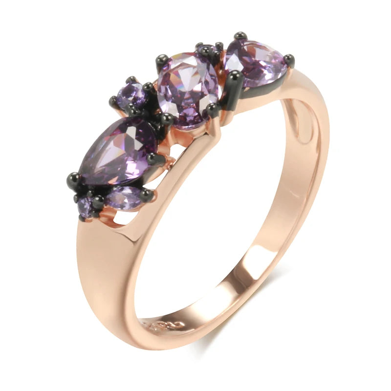Purple Natural Zircon Ring