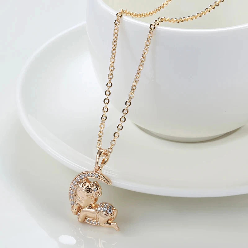 Moon Baby Pendant Necklace
