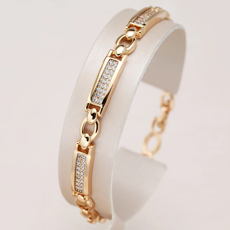 Rose Gold Gemstone Link Bracelet