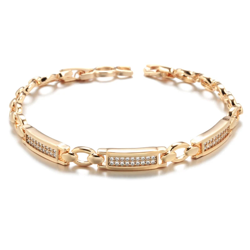 Rose Gold Gemstone Link Bracelet