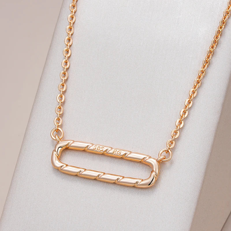 Glossy Geometry Pendant Necklace