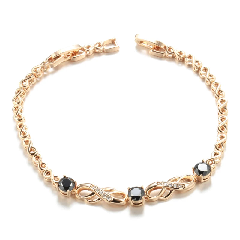 Rose Gold Infinity Gemstone Bracelet