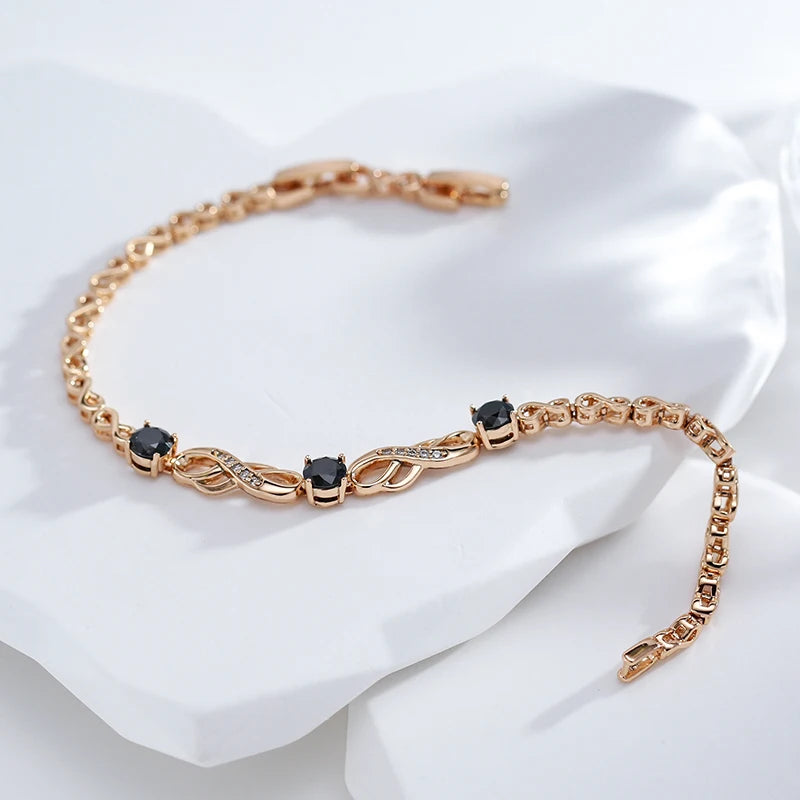 Rose Gold Infinity Gemstone Bracelet