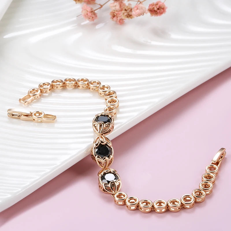 Vintage Black Gemstone Bracelet