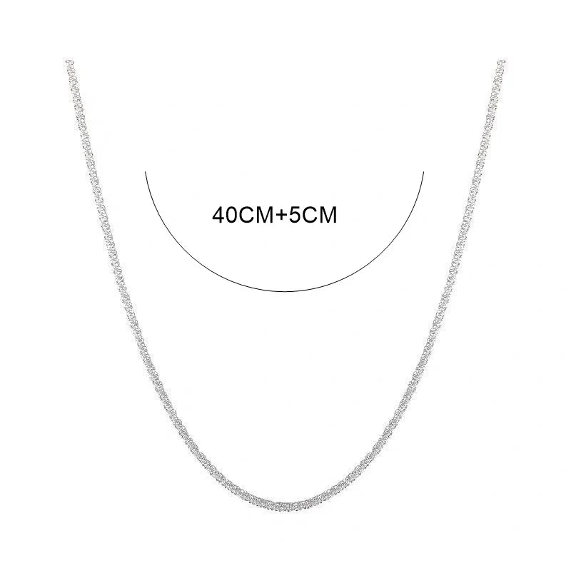 Silver Colour Sparkling Clavicle Chain Choker Necklace Collar For Women Fine Jewelry Wedding Party Birthday Gift