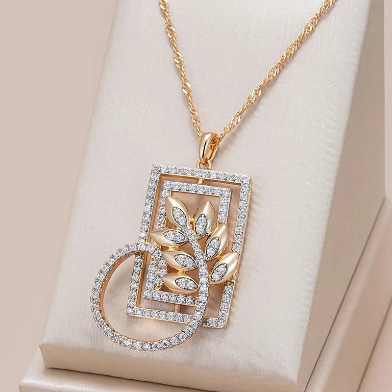 Crystal Flower Pendant Necklace