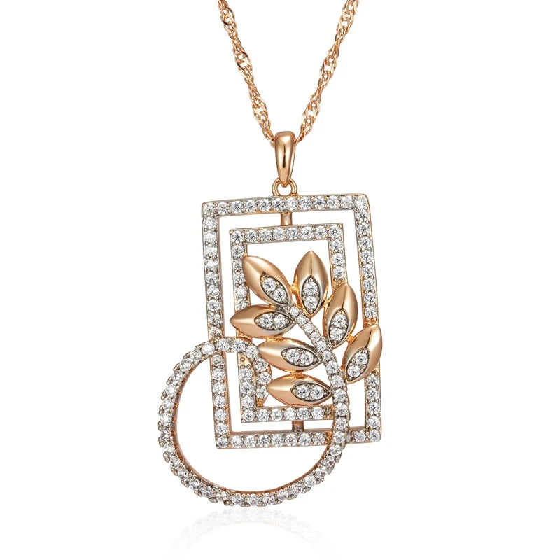 Crystal Flower Pendant Necklace