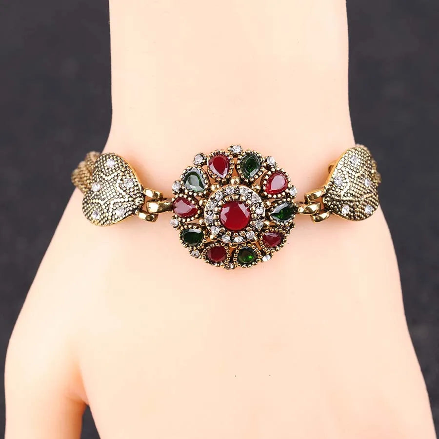 Tibetan Alloy Gemstone Bracelet