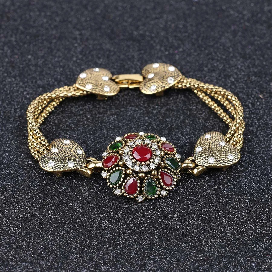 Tibetan Alloy Gemstone Bracelet
