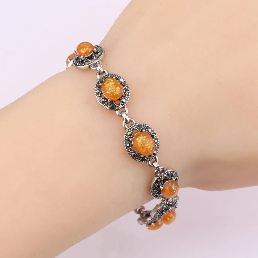 Tibetan Silver Crystal Bracelet