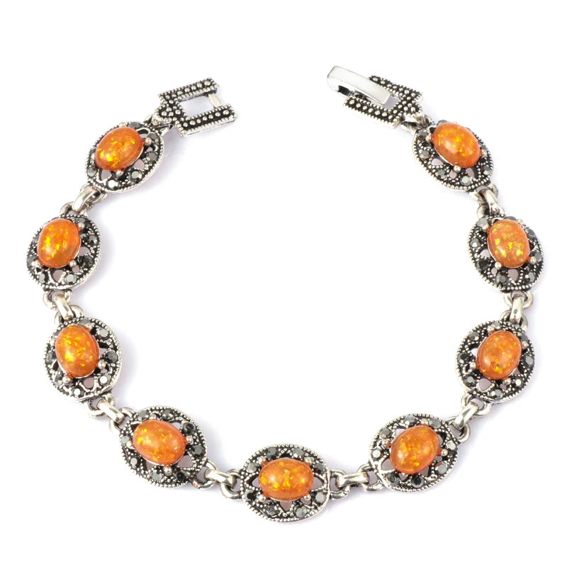 Tibetan Silver Crystal Bracelet