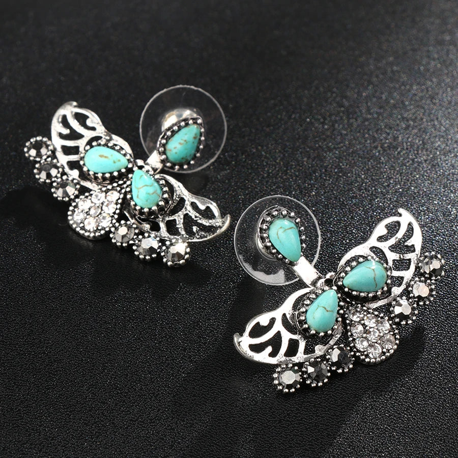 Blue Crystal Stud Earrings