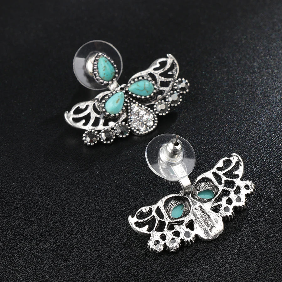 Blue Crystal Stud Earrings