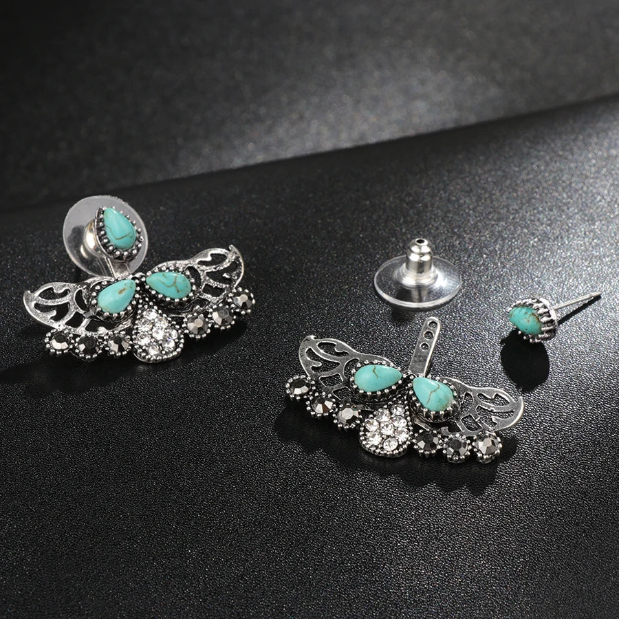 Blue Crystal Stud Earrings