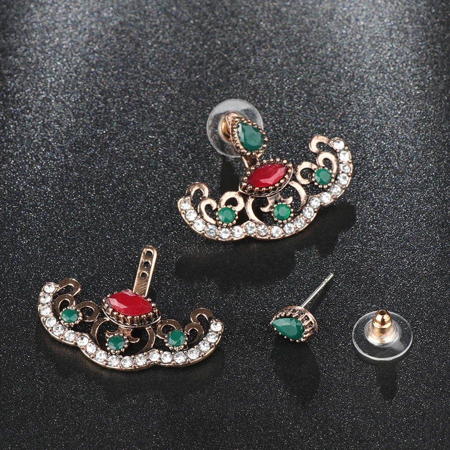 Gold Multicolor Crystal Earrings