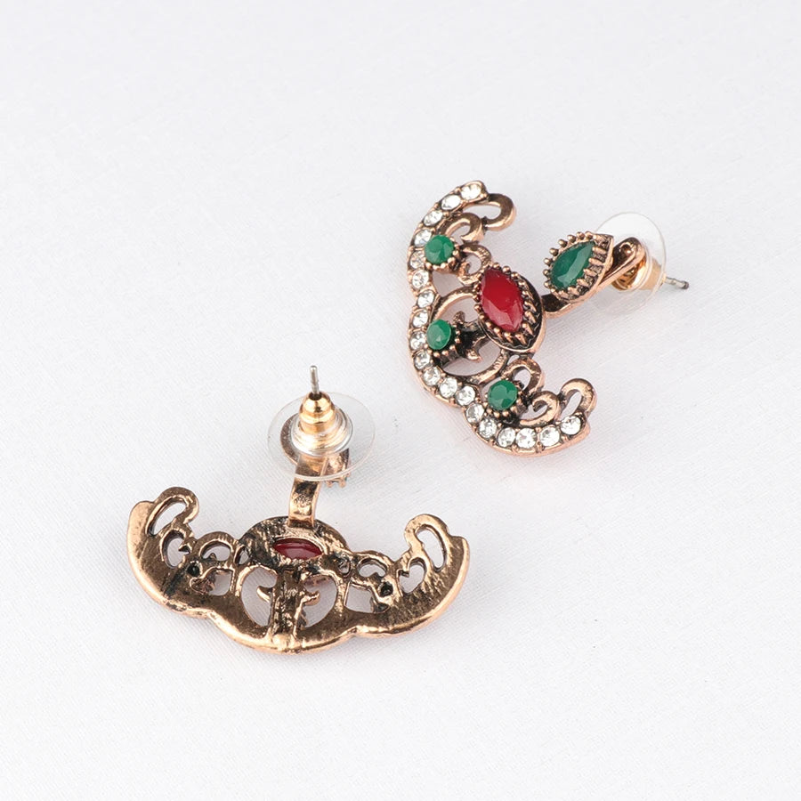 Gold Multicolor Crystal Earrings
