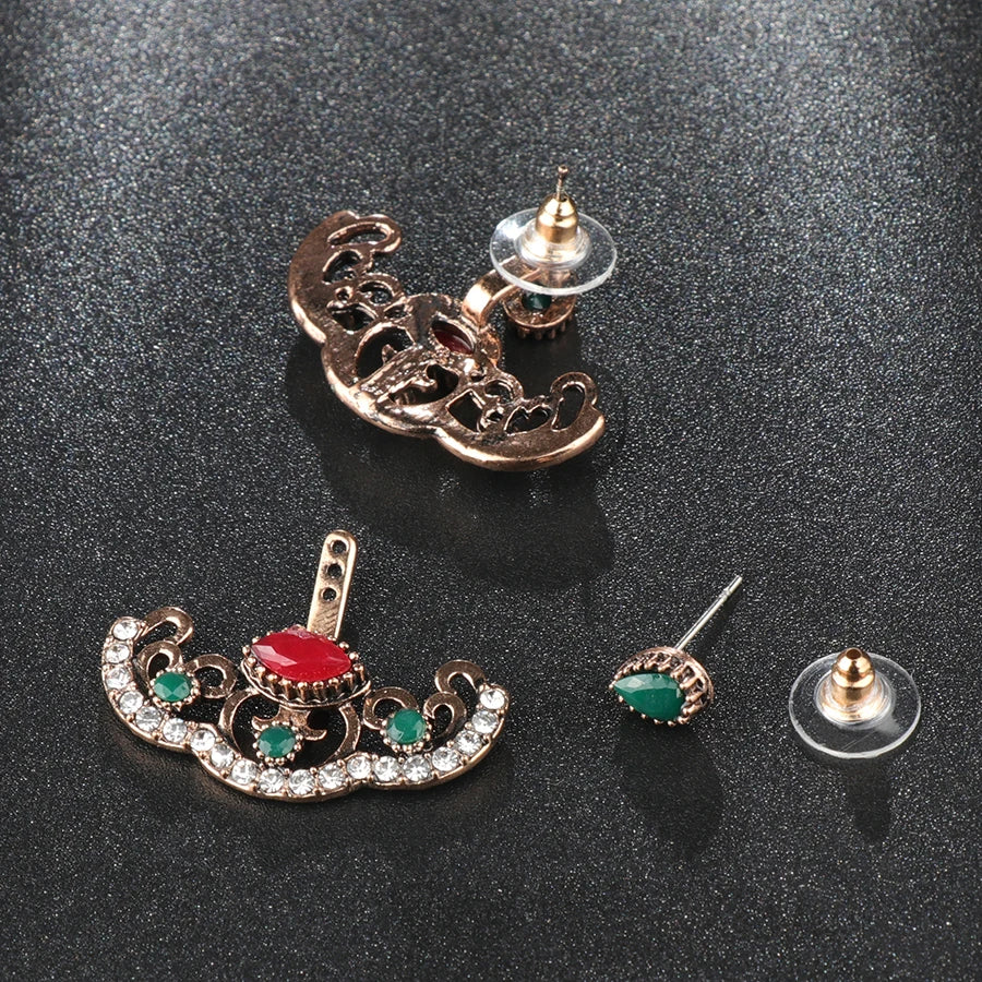 Gold Multicolor Crystal Earrings