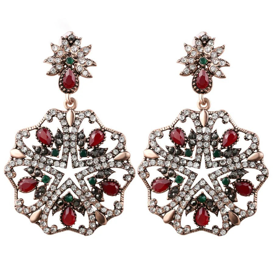 Ancient Gold Crystal Earrings