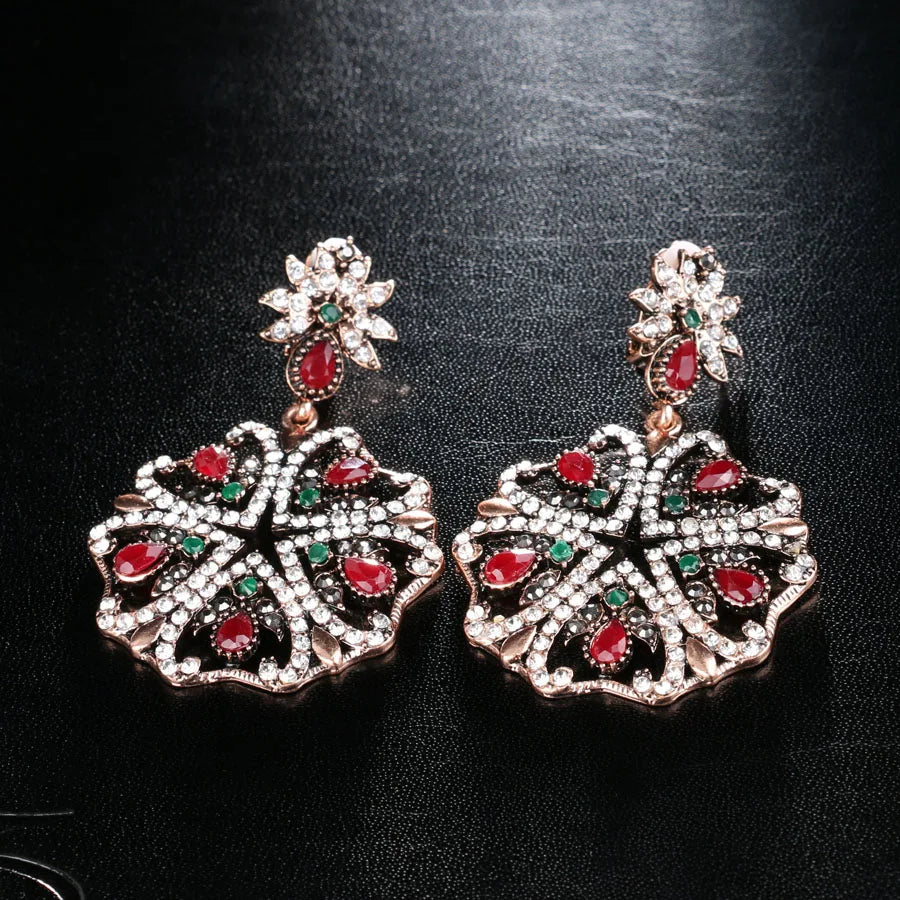 Ancient Gold Crystal Earrings