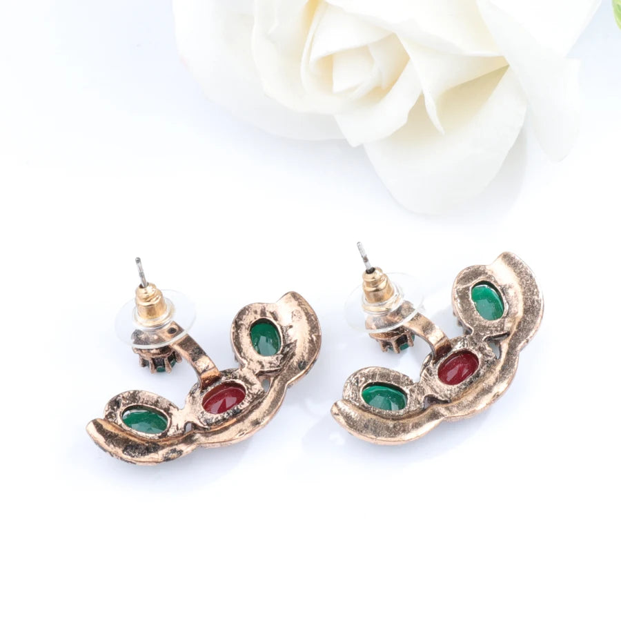 Geometric Crystal Stud Earrings
