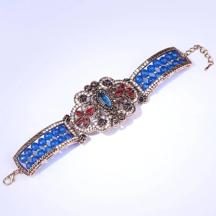 Antique Gold Crystal Beads Bracelet
