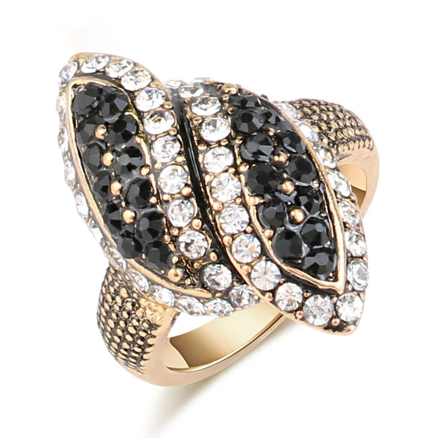 Crystal Antique Gold Ring