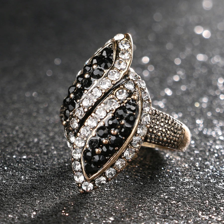 Crystal Antique Gold Ring